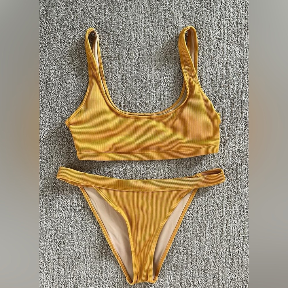 Yellow Ribbed Bikini